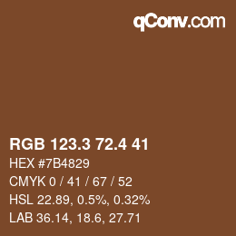 カラーコード: RGB 123.3 72.4 41 | qconv.com