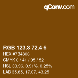 カラーコード: RGB 123.3 72.4 6 | qconv.com