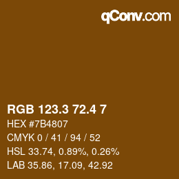 カラーコード: RGB 123.3 72.4 7 | qconv.com