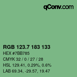 カラーコード: RGB 123.7 183 133 | qconv.com