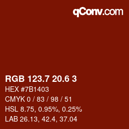 カラーコード: RGB 123.7 20.6 3 | qconv.com