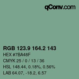 Color code: RGB 123.9 164.2 143 | qconv.com