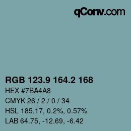 カラーコード: RGB 123.9 164.2 168 | qconv.com