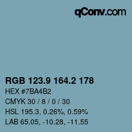 カラーコード: RGB 123.9 164.2 178 | qconv.com