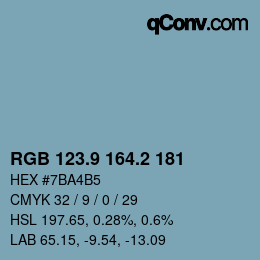 カラーコード: RGB 123.9 164.2 181 | qconv.com