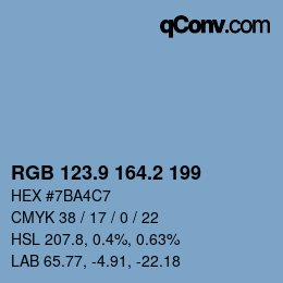Color code: RGB 123.9 164.2 199 | qconv.com
