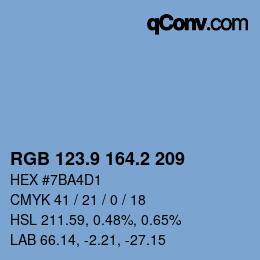 Color code: RGB 123.9 164.2 209 | qconv.com