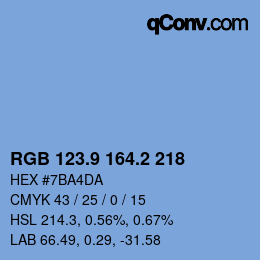 Color code: RGB 123.9 164.2 218 | qconv.com
