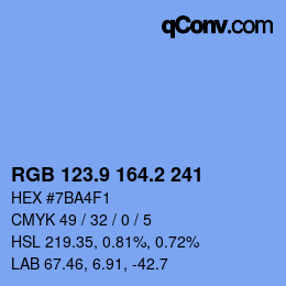 Color code: RGB 123.9 164.2 241 | qconv.com