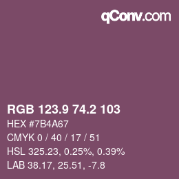 Color code: RGB 123.9 74.2 103 | qconv.com