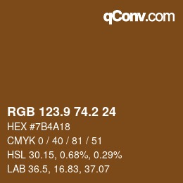 Color code: RGB 123.9 74.2 24 | qconv.com