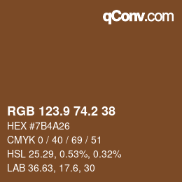 Color code: RGB 123.9 74.2 38 | qconv.com