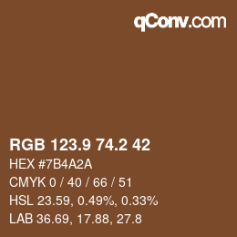 カラーコード: RGB 123.9 74.2 42 | qconv.com