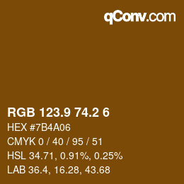 Color code: RGB 123.9 74.2 6 | qconv.com