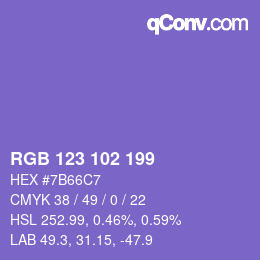 Código de color: RGB 123 102 199 | qconv.com