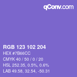 Farbcode: RGB 123 102 204 | qconv.com