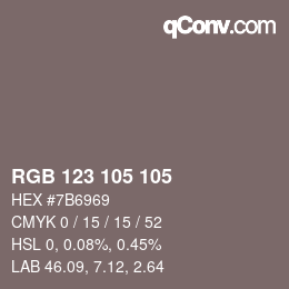 Color code: RGB 123 105 105 | qconv.com