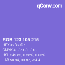 Color code: RGB 123 105 215 | qconv.com