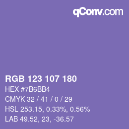 Farbcode: RGB 123 107 180 | qconv.com