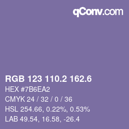 カラーコード: RGB 123 110.2 162.6 | qconv.com