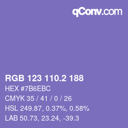 カラーコード: RGB 123 110.2 188 | qconv.com