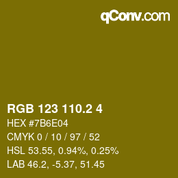 カラーコード: RGB 123 110.2 4 | qconv.com