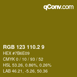カラーコード: RGB 123 110.2 9 | qconv.com