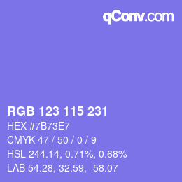 颜色代码: RGB 123 115 231 | qconv.com