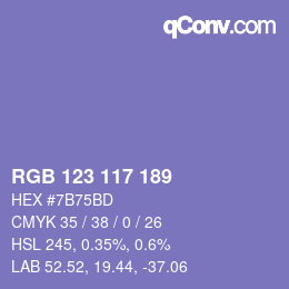 颜色代码: RGB 123 117 189 | qconv.com