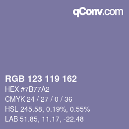 Farbcode: RGB 123 119 162 | qconv.com