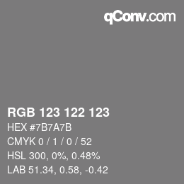 Farbcode: RGB 123 122 123 | qconv.com