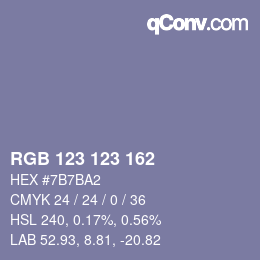 Farbcode: RGB 123 123 162 | qconv.com