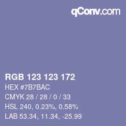 カラーコード: RGB 123 123 172 | qconv.com