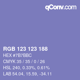 Color code: RGB 123 123 188 | qconv.com