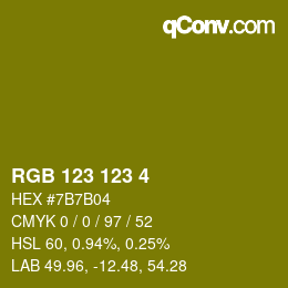 Código de color: RGB 123 123 4 | qconv.com