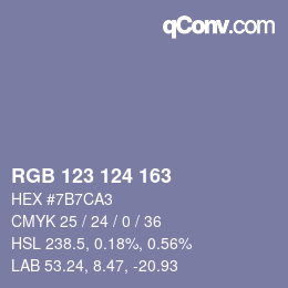 Farbcode: RGB 123 124 163 | qconv.com