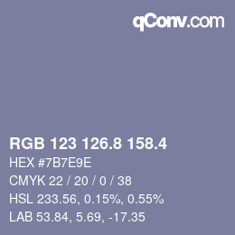 カラーコード: RGB 123 126.8 158.4 | qconv.com