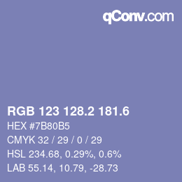 カラーコード: RGB 123 128.2 181.6 | qconv.com