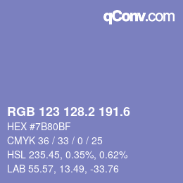 カラーコード: RGB 123 128.2 191.6 | qconv.com