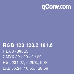 カラーコード: RGB 123 128.6 181.6 | qconv.com