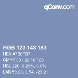 颜色代码: RGB 123 143 183 | qconv.com