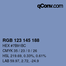 Color code: RGB 123 145 188 | qconv.com
