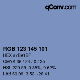 Color code: RGB 123 145 191 | qconv.com
