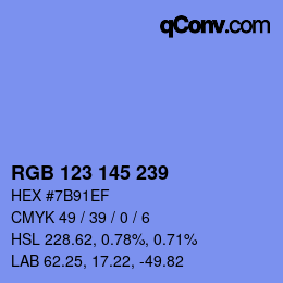 Color code: RGB 123 145 239 | qconv.com