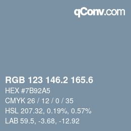 カラーコード: RGB 123 146.2 165.6 | qconv.com