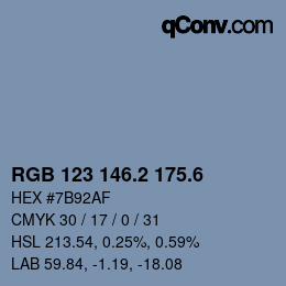 カラーコード: RGB 123 146.2 175.6 | qconv.com