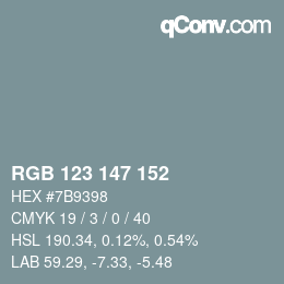 Code couleur: RGB 123 147 152 | qconv.com