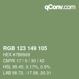 カラーコード: RGB 123 149 105 | qconv.com
