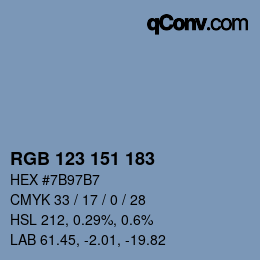 Code couleur: RGB 123 151 183 | qconv.com