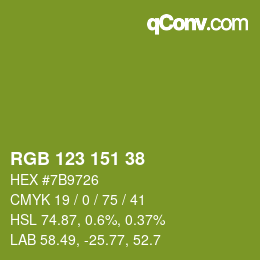 Farbcode: RGB 123 151 38 | qconv.com